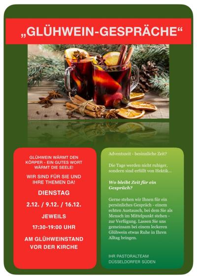 Aushang Glühweingespräche 2025