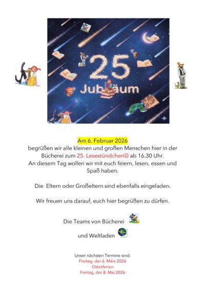 Flyer Lesestündchen Februar 2026 (c) KÖB Benrath-Urdenbach Flyer Lesestündchen Februar 2026