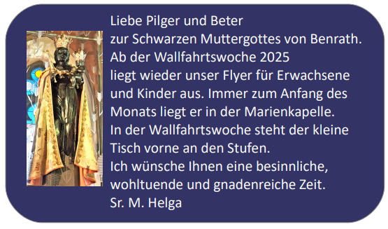 Flyer Marienkapelle ab 2025_10 (c) Sr. Maria Helga Königs