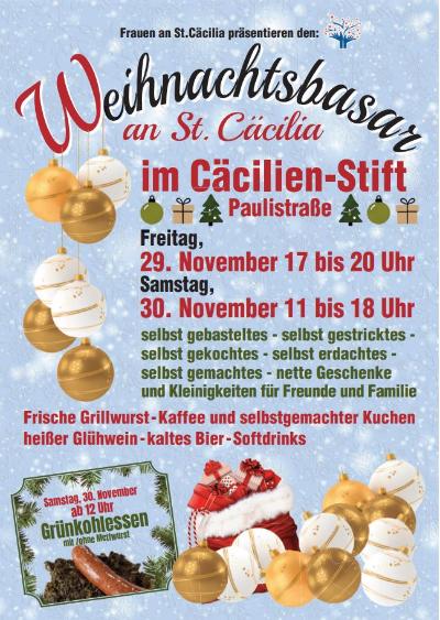 Plakat A4 Weihnachtsbazar Cäcilia end (c) Frauen an St. Cäcilia Plakat A4 Weihnachtsbazar Cäcilia end