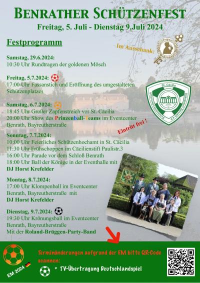 Plakat Benrather Schützenfest 2024 (c) St. Cäcilia-Bruderschaft Düsseldorf-Benrath Plakat Benrather Schützenfest 2024