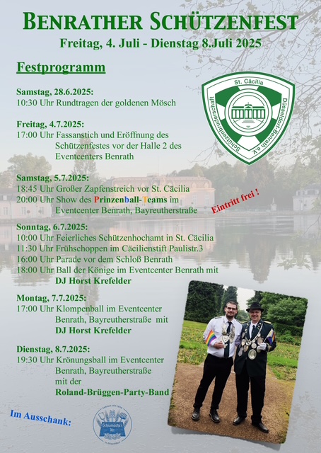Plakat Schützenfest 2025 (c) Schützenbruderschaft St. Cäcilia Benrath