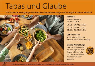 Plakat Tapas und Glaube (c) KG St. Antonius & Elisabeth Hassels Plakat Tapas und Glaube