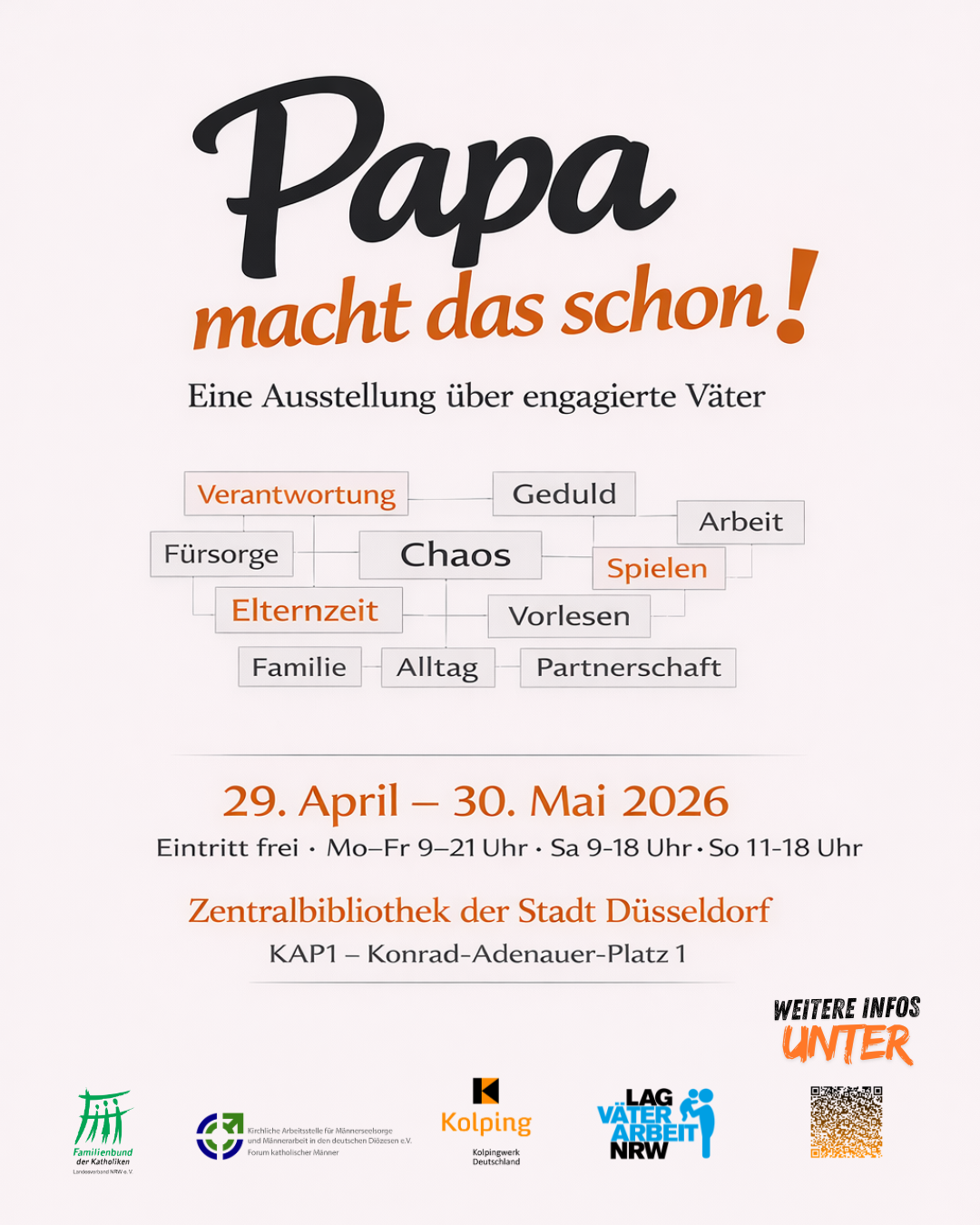 Poster Ausstellung allgemein mit QR Code Kolping April 2026