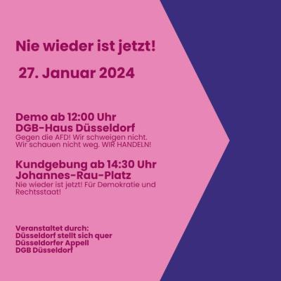 Demo gegen rechts (c) DGB, DSSQ und Düsseldorfer Appell Demo gegen rechts